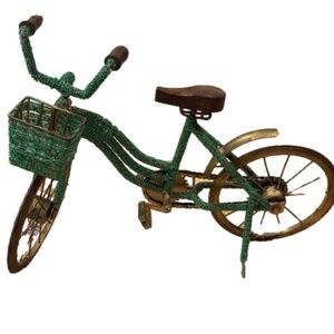Bevier Decorative Metal and Wood Beads Bicycle Sculpture